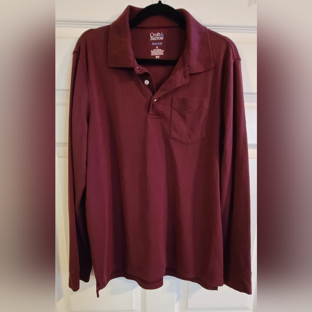 Croft & Barrow Long sleeve polo size M
